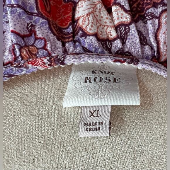 Knox Rose Maxi Dress Purple Haze Floral Short Flutter Sleeve Pockets Flowy Sz XL - Picture 7 of 8